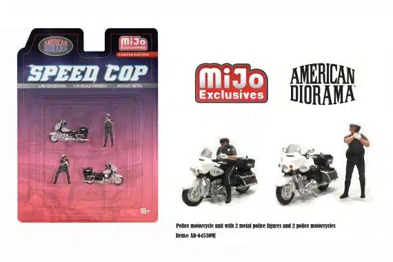 American Diorama 1:64 Figure Set: Speed Cop Police Motorcycles AD-64530MJ