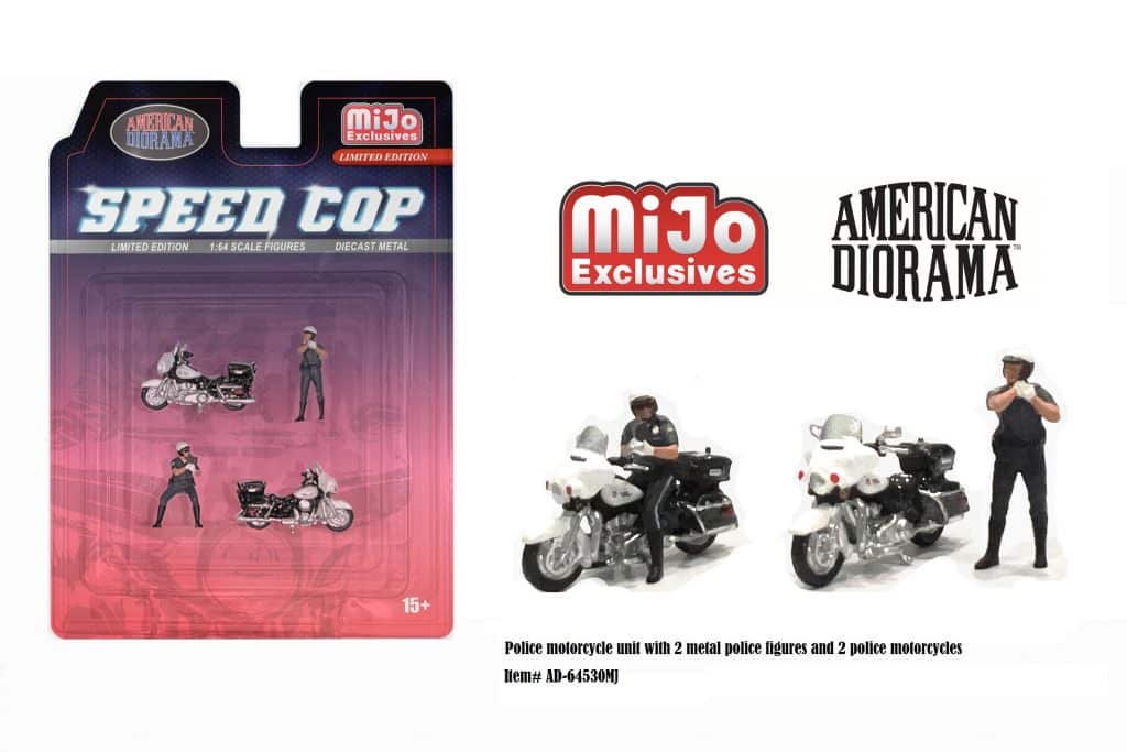 American Diorama 1:64 Figure Set: Speed Cop Police Motorcycles AD-64530MJ