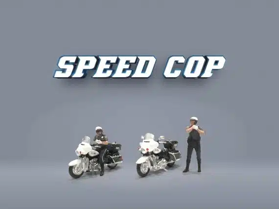 American Diorama 1:64 Figure Set: Speed Cop Police Motorcycles AD-64530MJ