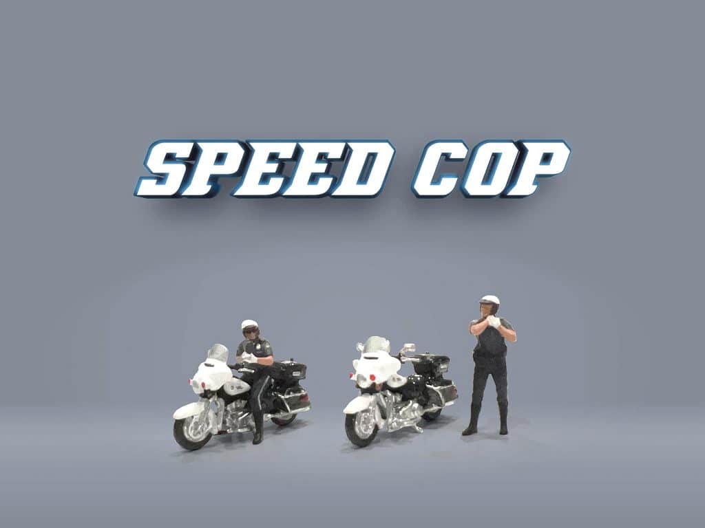 American Diorama 1:64 Figure Set: Speed Cop Police Motorcycles AD-64530MJ