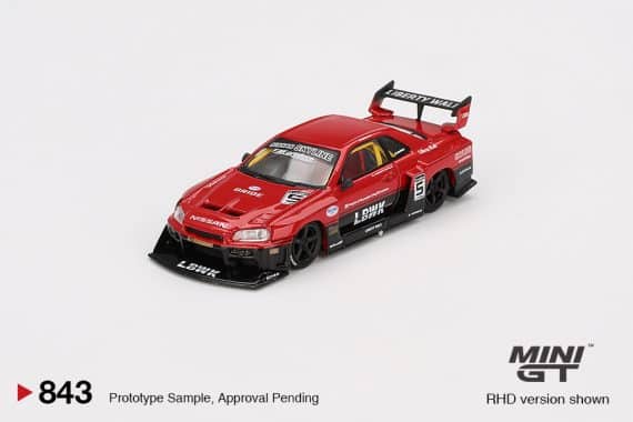 MINI GT No.843 Nissan LB-ER34 Super Silhouette SKYLINE Red/Black MGT00843