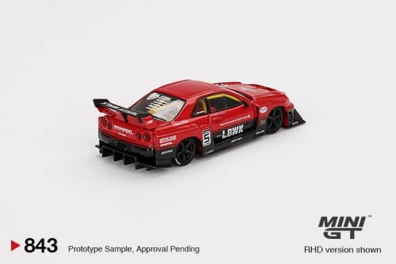 MINI GT No.843 Nissan LB-ER34 Super Silhouette SKYLINE Red/Black MGT00843