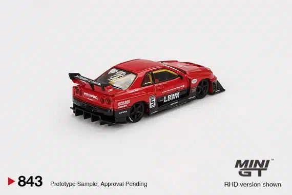 MINI GT No.843 Nissan LB-ER34 Super Silhouette SKYLINE Red/Black MGT00843