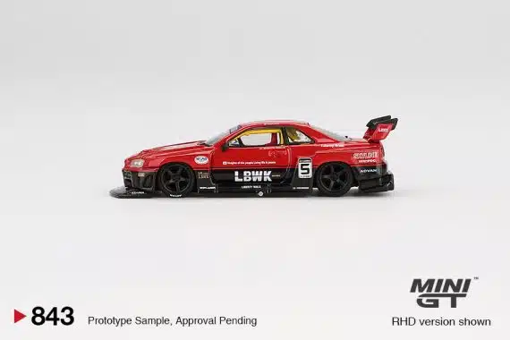MINI GT No.843 Nissan LB-ER34 Super Silhouette SKYLINE Red/Black MGT00843