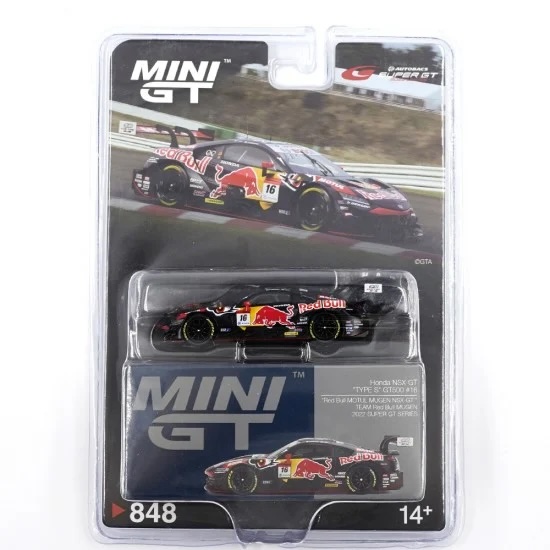 MINI GT No.848 Honda NSX-GT "Type S" GT500 #16 "Red Bull MOTUL MUGEN NSX-GT" TEAM Red Bull MUGEN 2022 SUPER GT SERIES / SUPER GT Blister Packaging MGT00848