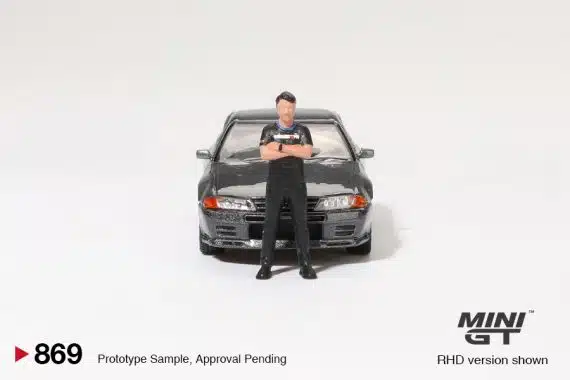 Nissan Skyline GT-R (R32) Nismo Gunmetal W/ Matsuda Figure Tsugio Matsuda Collection MGT00869