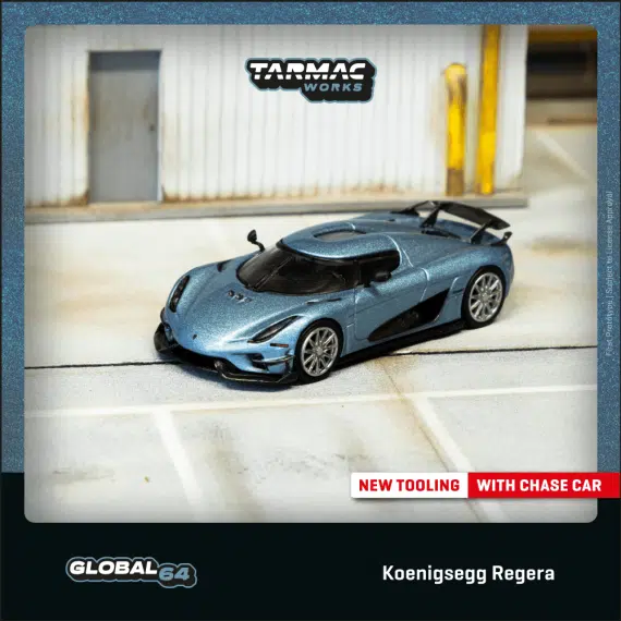 Tarmac Works 1:64 GLOBAL64 Koenigsegg Regera Light Blue Metallic
