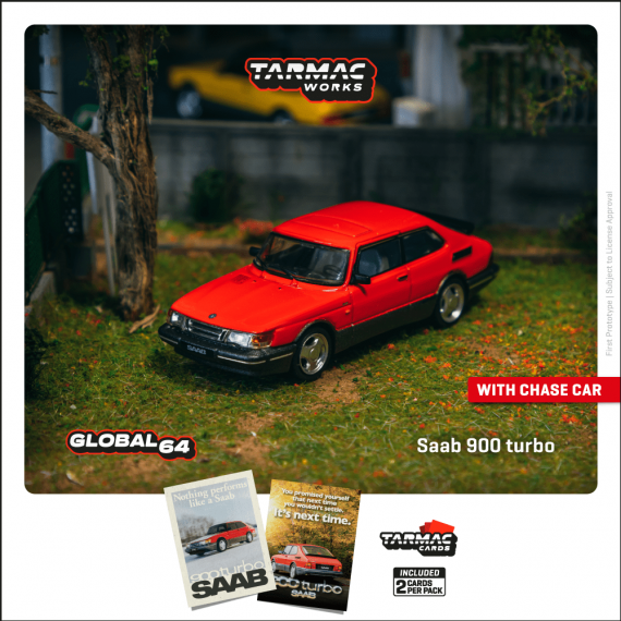 Tarmac Works 1:64 GLOBAL64 Saab 900 Turbo Red T64G-056-RE