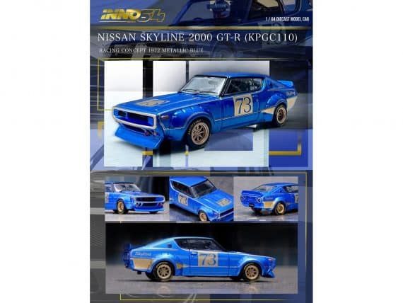 Nissan Skyline 2000 GT-R (KPGC110) Racing Concept 1972 IN64-KPGC110RC-BLU