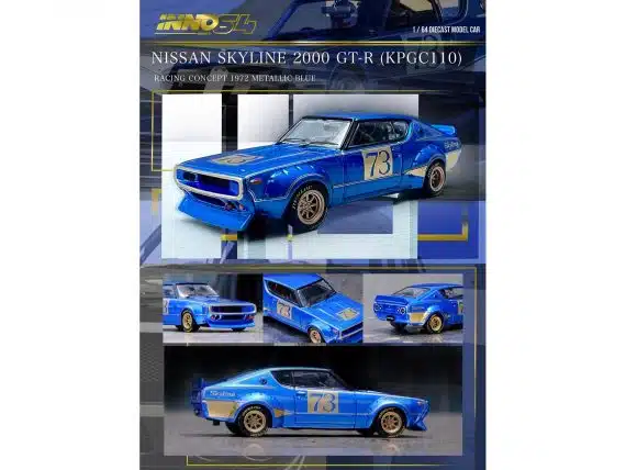 Nissan Skyline 2000 GT-R (KPGC110) Racing Concept 1972 IN64-KPGC110RC-BLU