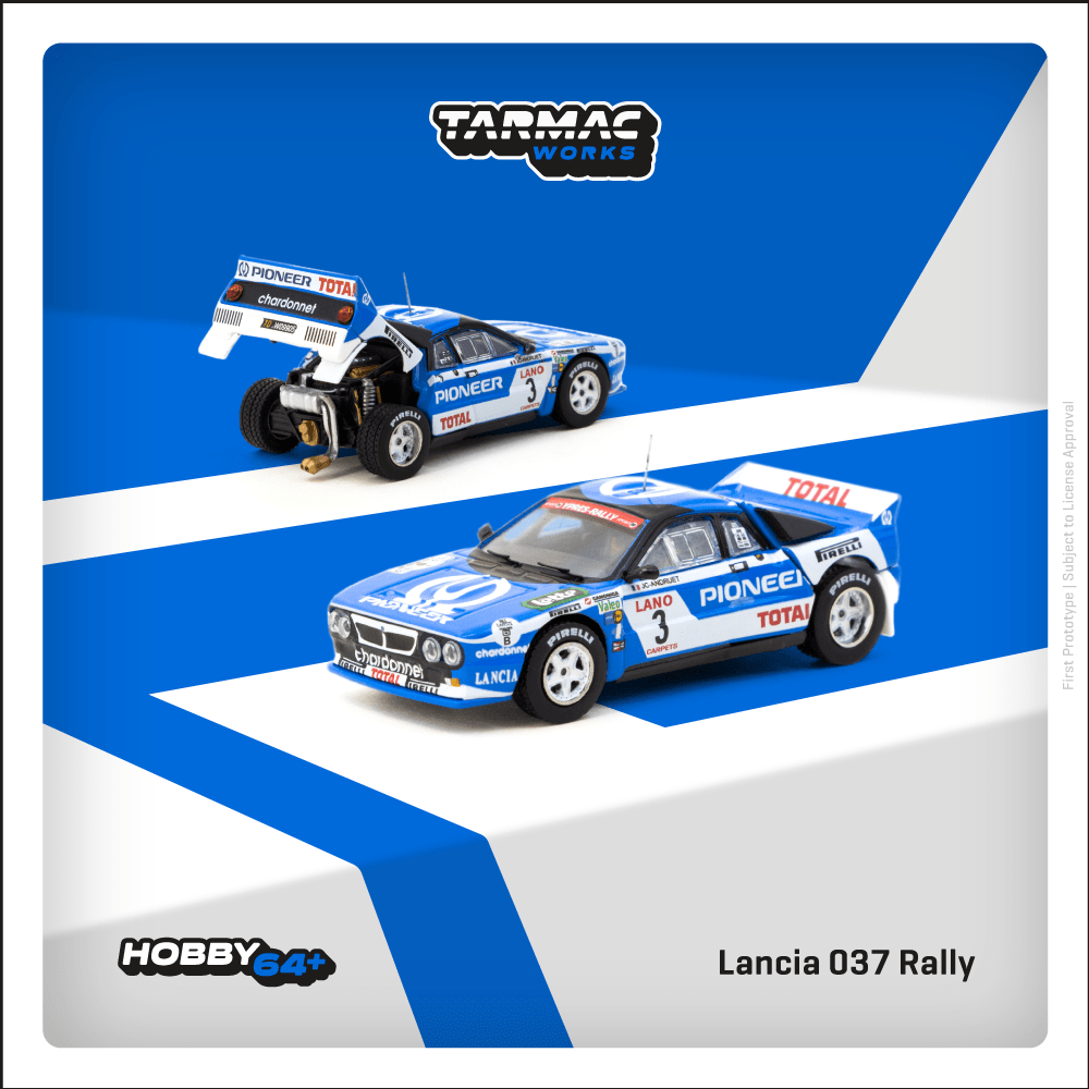 Tarmac Works 1:64 HOBBY64+ Lancia 037 Rally Ypres 24 Hours Rally 1983