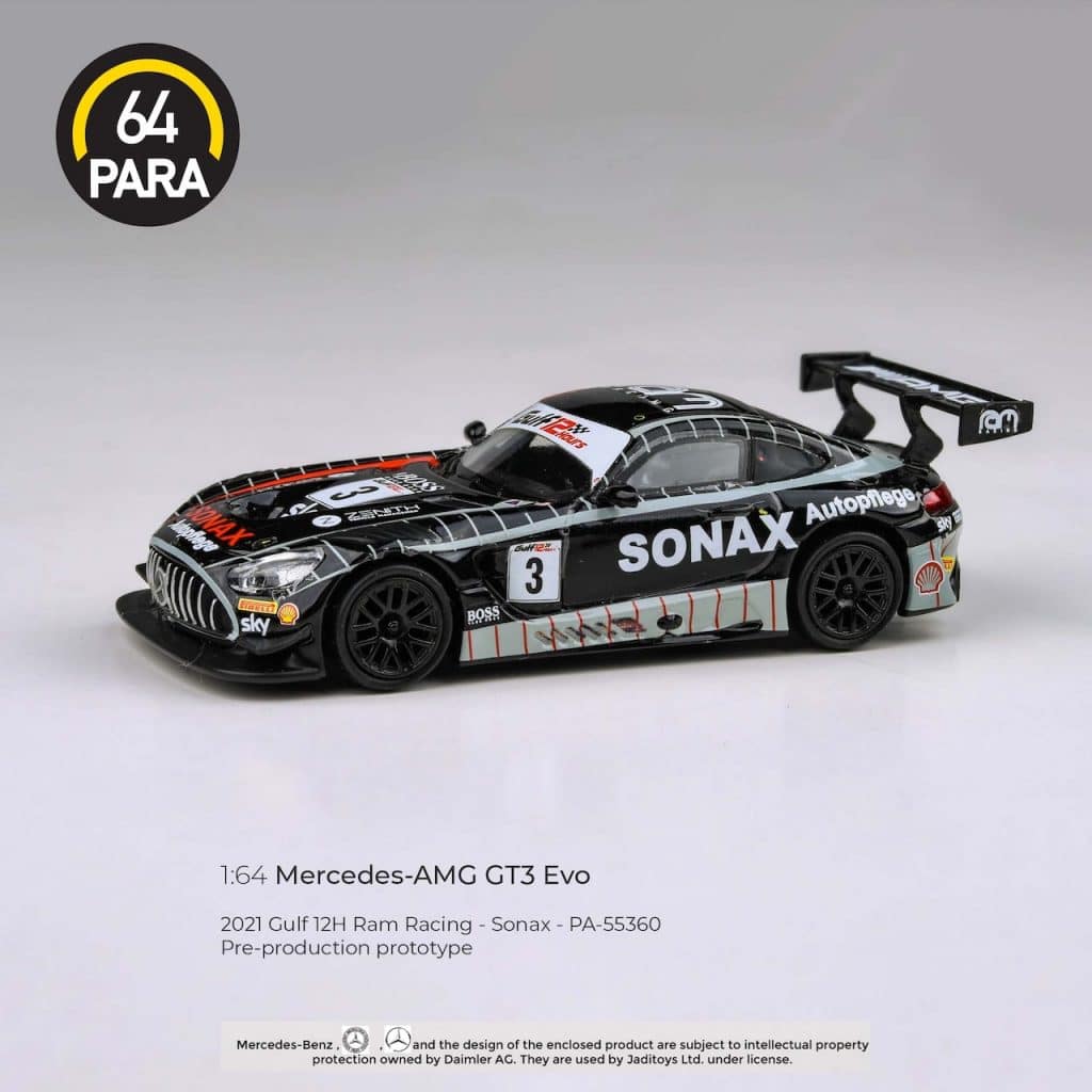 PARA64 1:64 Mercedes-AMG GT3 2021 Gulf 12H Ram Racing - Sonax PA-55360