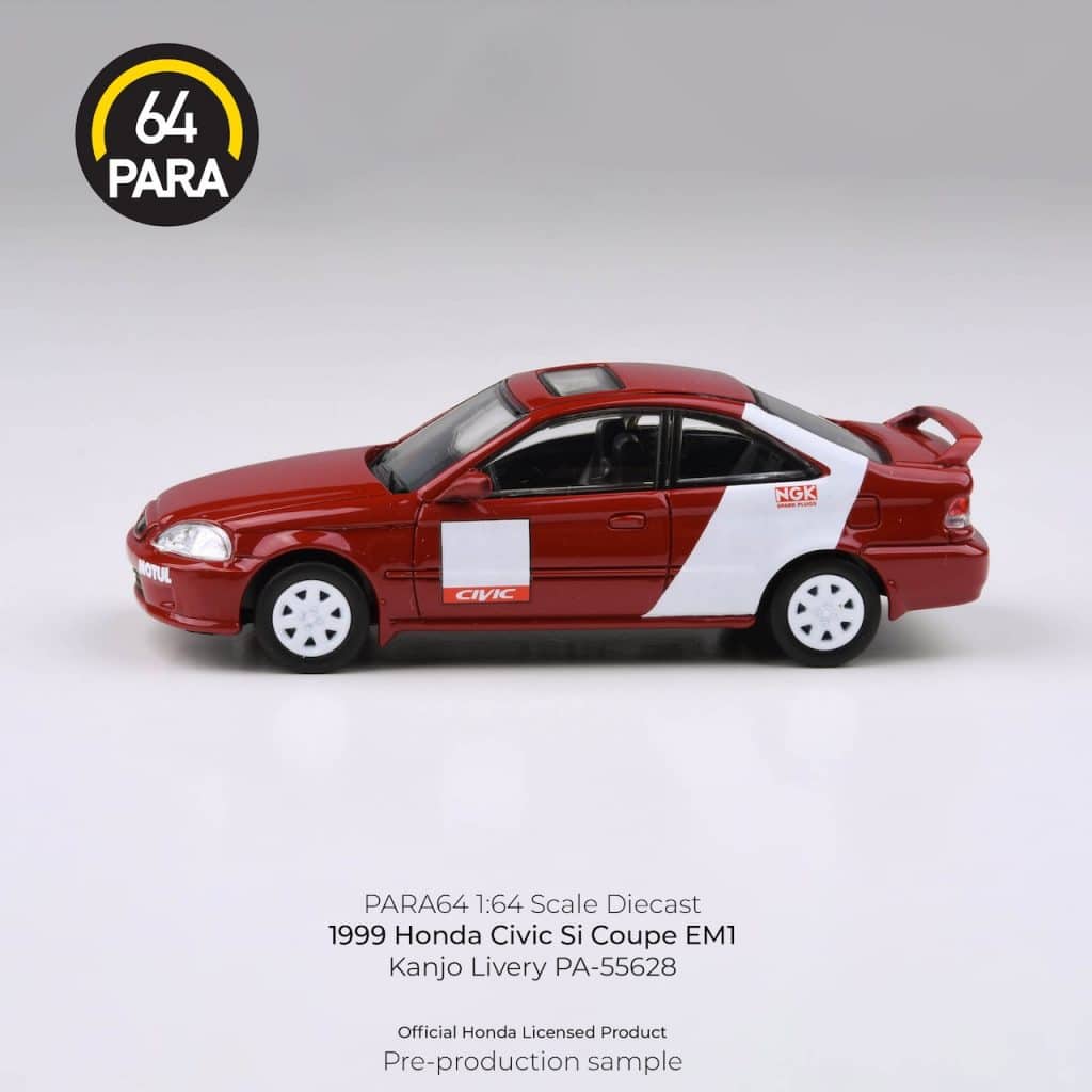 PARA64 1:64 1999 Honda Civic Si Coupe EM1 Kanjo Livery PA-55628