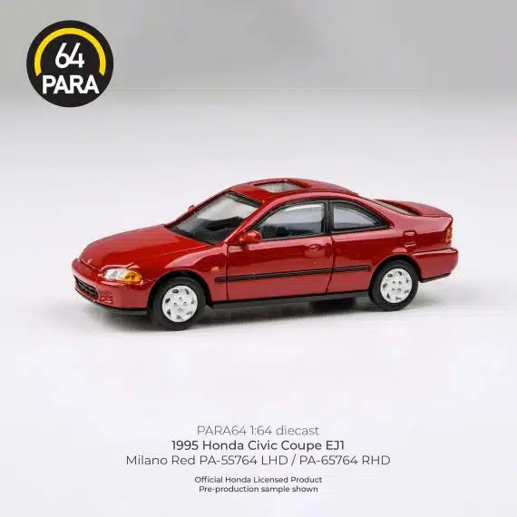 PARA64 1:64 1995 Honda Civic Coupe EJ1 Milano Red PA-65764