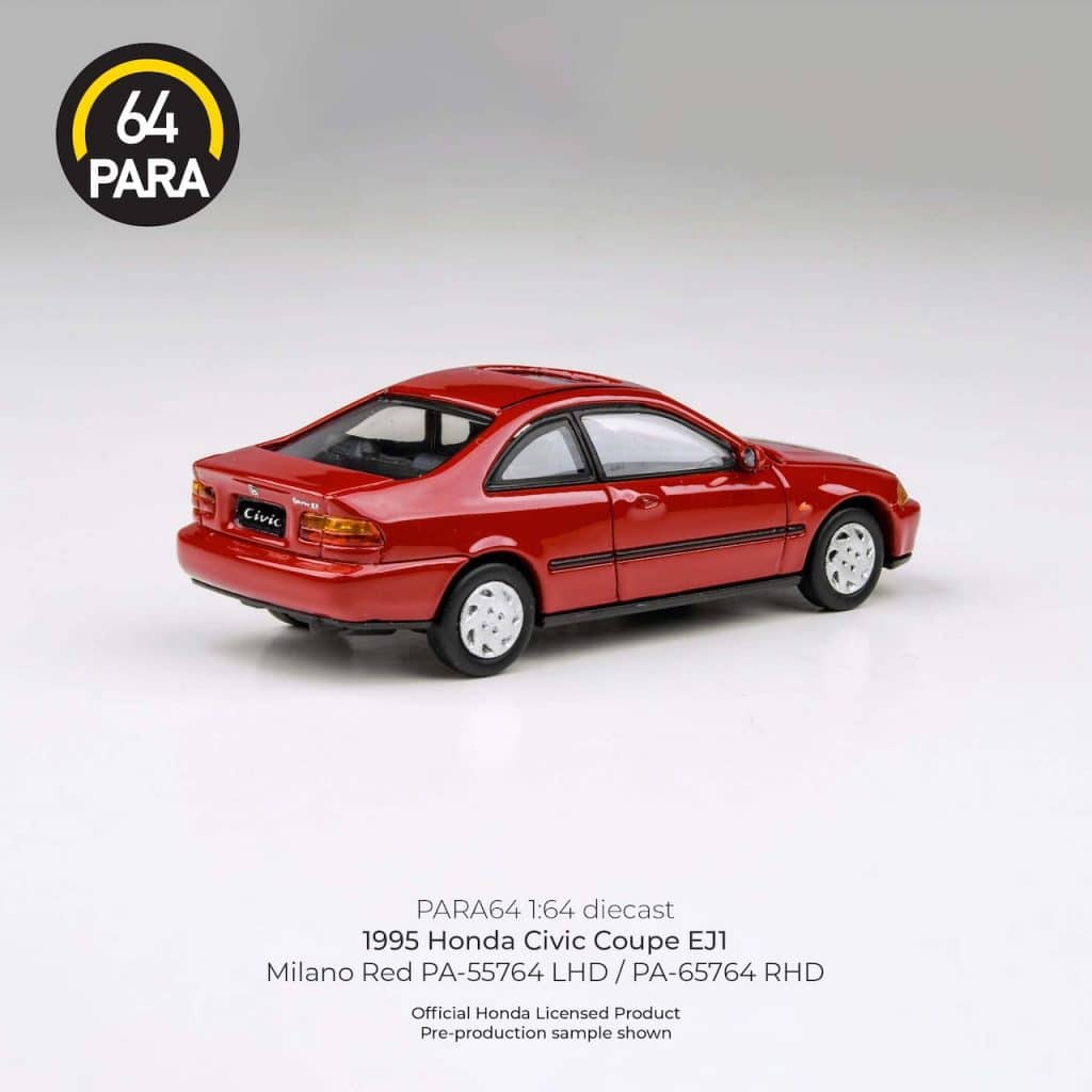 PARA64 1:64 1995 Honda Civic Coupe EJ1 Milano Red PA-65764