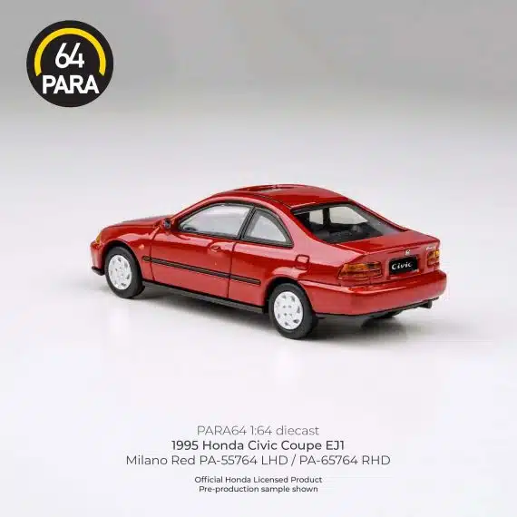 PARA64 1:64 1995 Honda Civic Coupe EJ1 Milano Red PA-65764