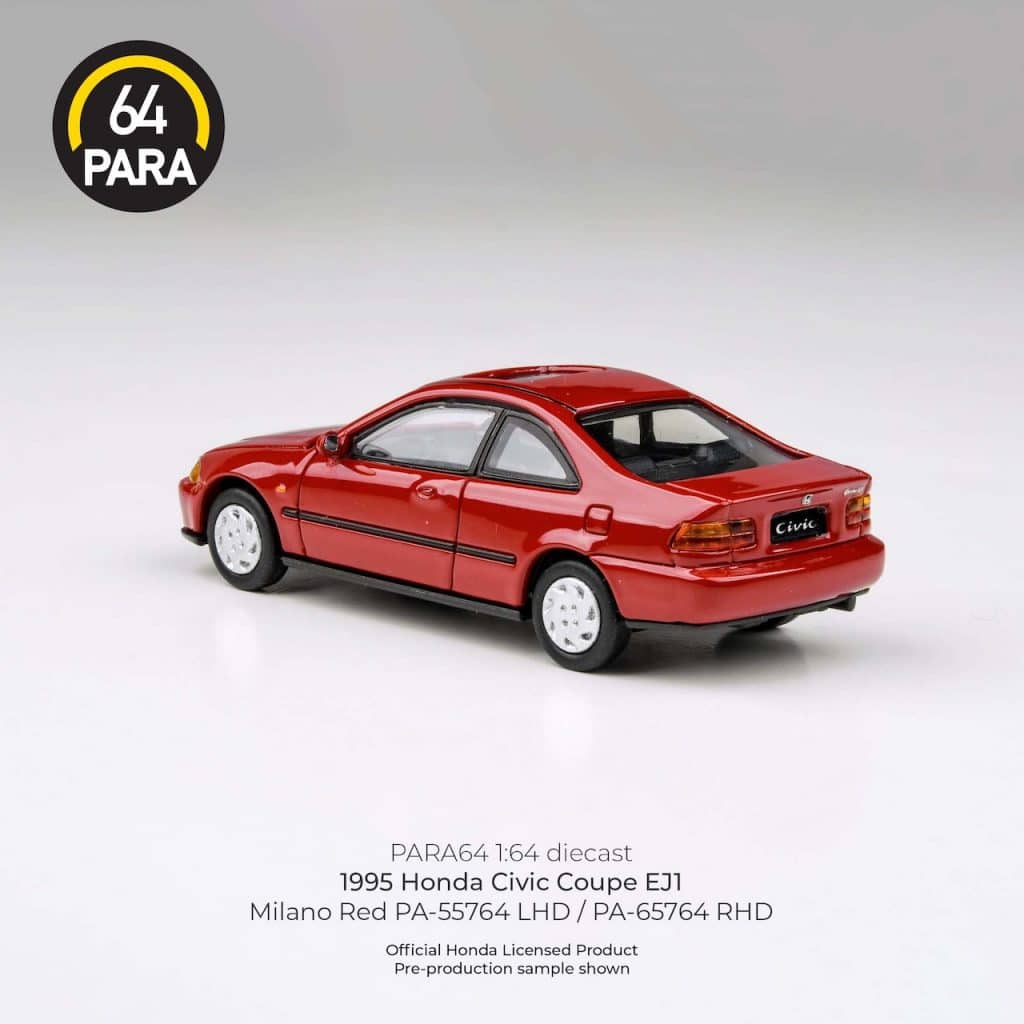 PARA64 1:64 1995 Honda Civic Coupe EJ1 Milano Red PA-65764