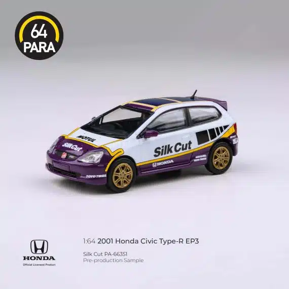 PARA64 1:64 2001 Honda Civic Type R EP3 Silk Cut PA-66351
