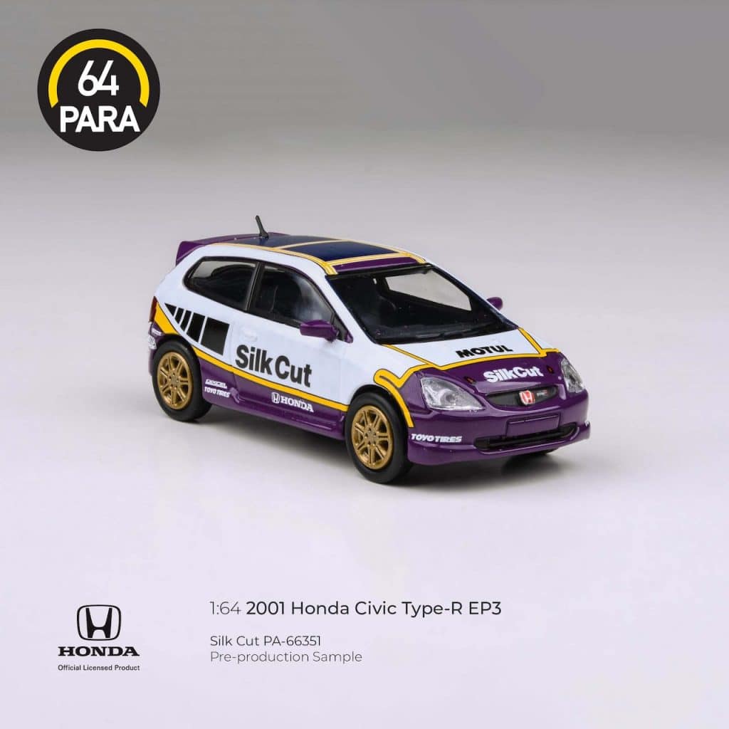 PARA64 1:64 2001 Honda Civic Type R EP3 Silk Cut PA-66351