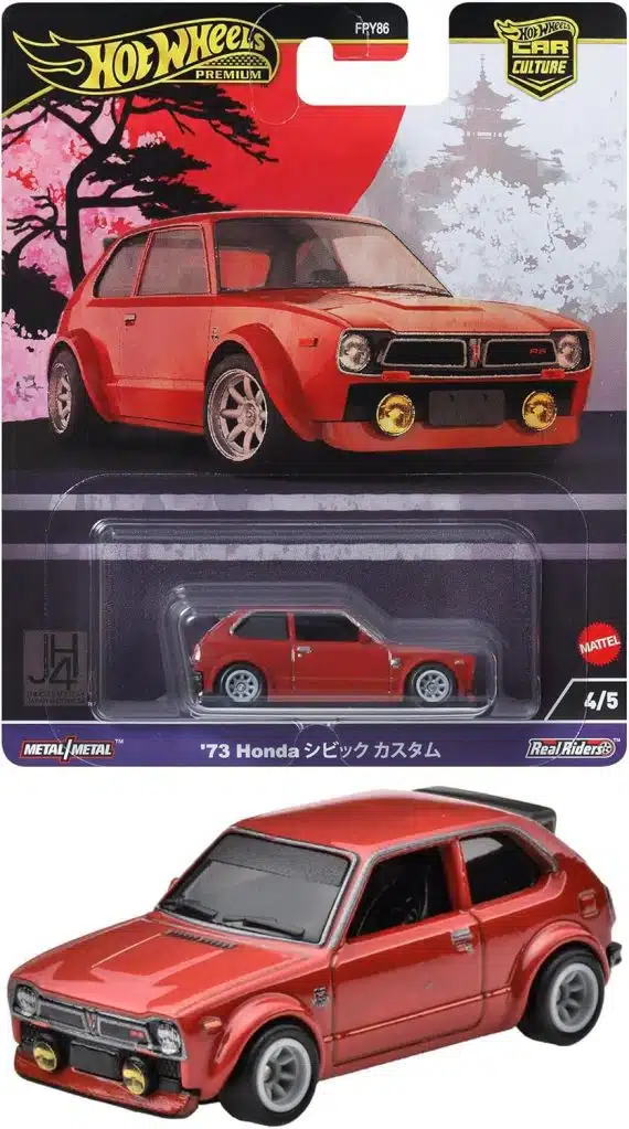 Hot Wheels Premium Car Culture Japan Historics 4 '73 Honda Civic Custom HRV85
