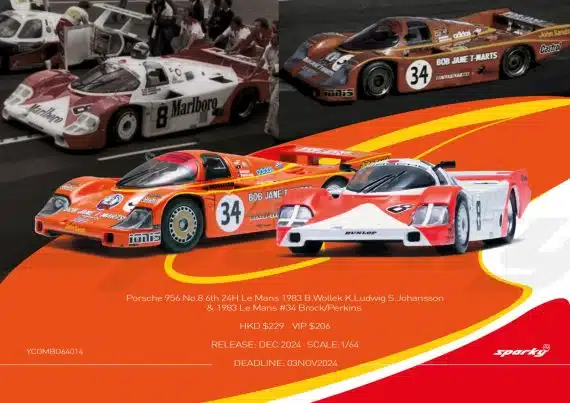 Sparky x Tiny 1/64 Porsche 956 No.8 6th 24H Le Mans 1983
