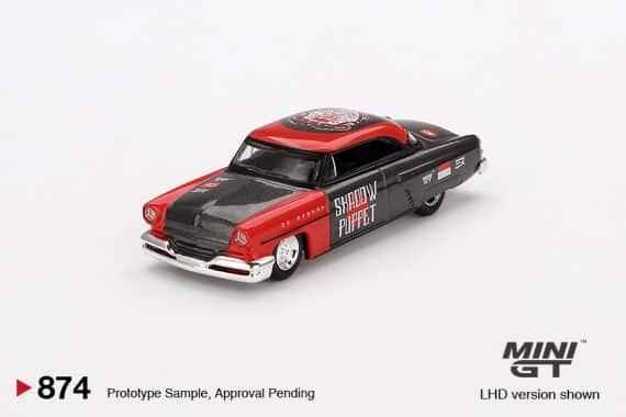 MINI GT No.874 Lincoln Capri Hot Rod 1954 "Shadow Puppet" MINI GT x MIZU Diecast 2024 MGT00874 blister packaging