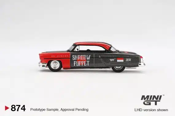 MINI GT No.874 Lincoln Capri Hot Rod 1954 "Shadow Puppet" MINI GT x MIZU Diecast 2024 MGT00874 blister packaging