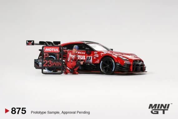 MINI GT Nissan GT-R NISMO #23 "MOTUL AUTECH GT-R 2021" SUPER GT SERIES Suzuka winner W/ Matsuda Figure Tsugio Matsuda Collection No.2