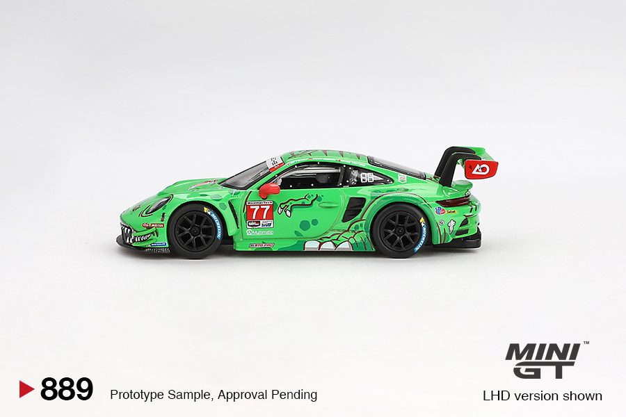 MINI GT No.889 Porsche 911 GT3 R #77 AO Racing 2024 IMSA Daytona 24 Hrs