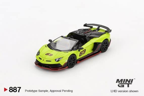 MINI GT No.887 Lamborghini Aventador SVJ 63 Roadster Verde Shock MGT00887