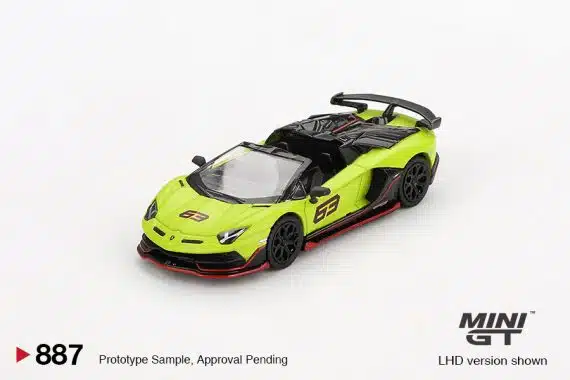 MINI GT No.887 Lamborghini Aventador SVJ 63 Roadster Verde Shock MGT00887