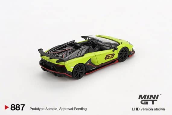 MINI GT No.887 Lamborghini Aventador SVJ 63 Roadster Verde Shock MGT00887