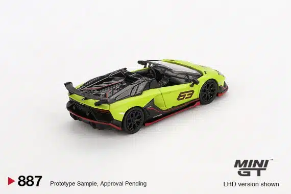 MINI GT No.887 Lamborghini Aventador SVJ 63 Roadster Verde Shock MGT00887