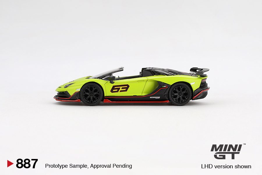 MINI GT No.887 Lamborghini Aventador SVJ 63 Roadster Verde Shock MGT00887