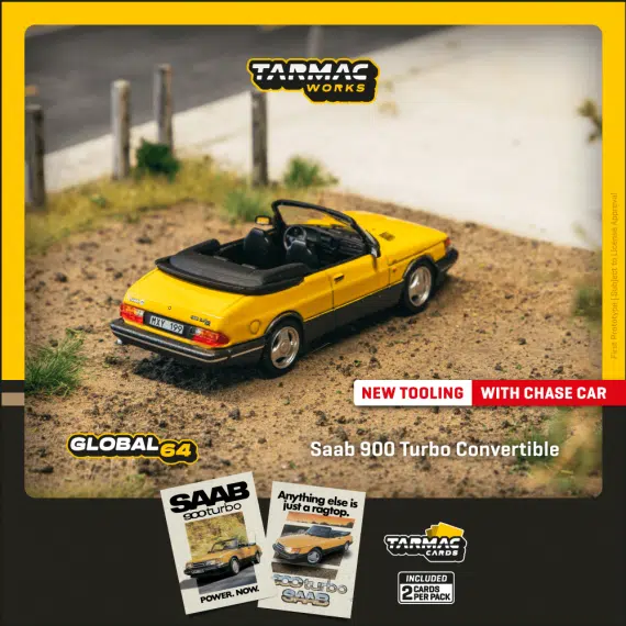 Tarmac Works 1:64 GLOBAL64 Saab 900 Turbo Convertible Yellow T64G-067-YE