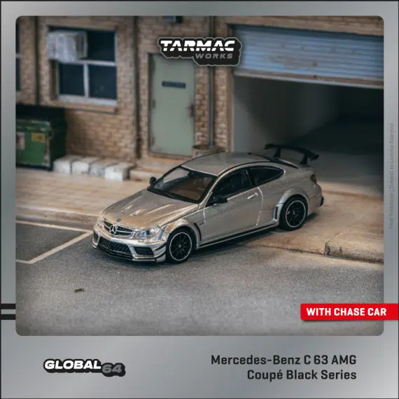 Tarmac Works 1:64 GLOBAL64 Mercedes-Benz C 63 AMG Coupé Black Series Silver Metallic T64G-009-SL