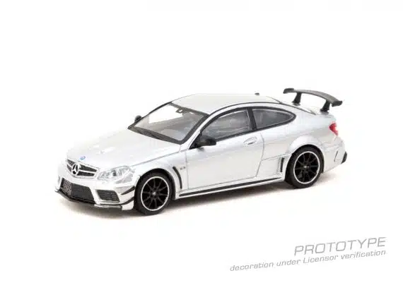 Tarmac Works 1:64 GLOBAL64 Mercedes-Benz C 63 AMG Coupé Black Series Silver Metallic T64G-009-SL