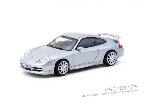 Tarmac Works 1:64 GLOBAL64 Porsche 911 GT3 (type 996) Silver T64G-069-SL