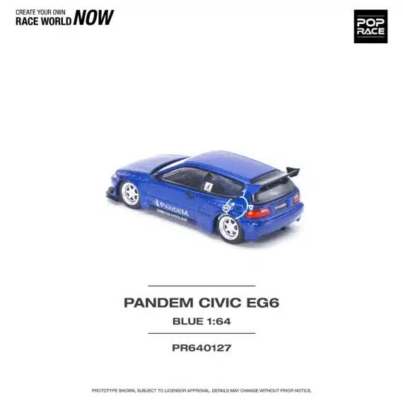 POP RACE 1:64 Honda Pandem Civic EG6 v1.5 Metallic Blue PRE001