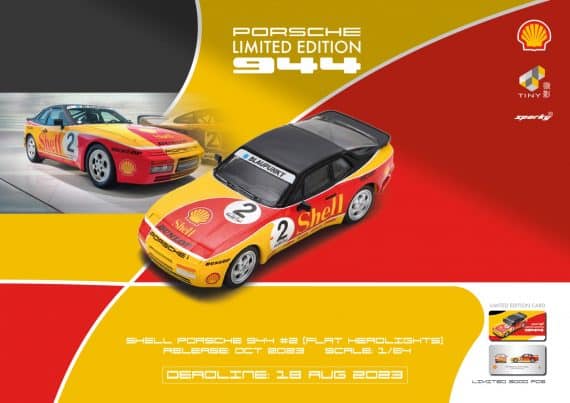 Spark 1:64 TINY Shell Porsche 944 #2 (Flat Headlight) YO64003