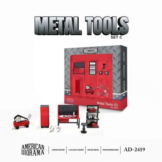 American Diorama 1:64 Figure Set: Metal Tools – Set C AD-2419