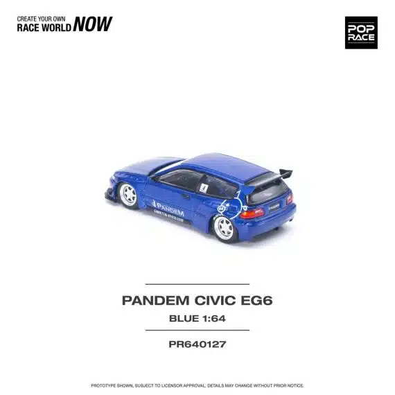 POP RACE 1:64 Pandem Civic EG6 PR640127