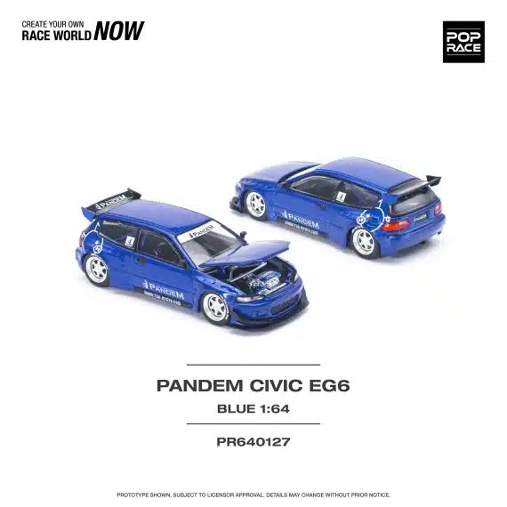POP RACE 1:64 Pandem Civic EG6 PR640127