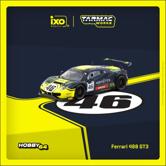 Tarmac Works 1:64 HOBBY64 Ferrari 488 GT3 Gulf 12 Hours 2019 T64-072-19GUF46