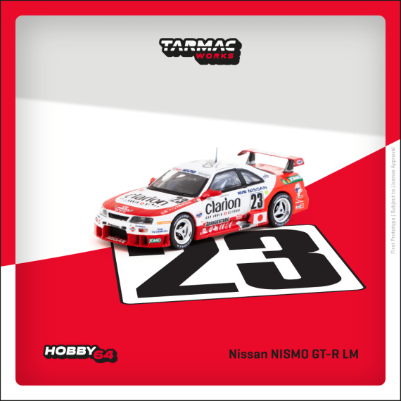 Tarmac Works 1:64 HOBBY64 Nissan NISMO GT-R LM 24h of Le Mans 1995 Presentation T64-067-95LM23