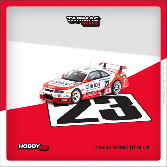Tarmac Works 1:64 HOBBY64 Nissan NISMO GT-R LM 24h of Le Mans 1995 Presentation T64-067-95LM23