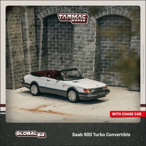 Tarmac Works 1:64 GLOBAL64 Saab 900 Turbo Convertible White T64G-067-WH