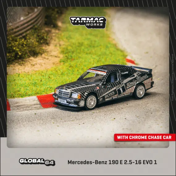 Tarmac Works 1:64 GLOBAL64 Mercedes-Benz 190 E 2.5-16 EVO 1 DTM 1989 Klaus Ludwig