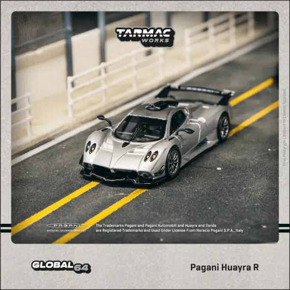 Tarmac Works 1:64 GLOBAL64 Pagani Huayra R Satin Silver T64G-TL035-SL