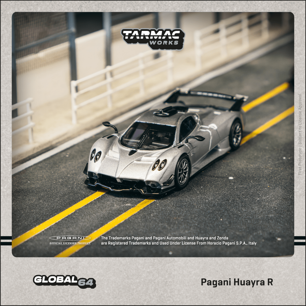 Tarmac Works 1:64 GLOBAL64 Pagani Huayra R Satin Silver T64G-TL035-SL